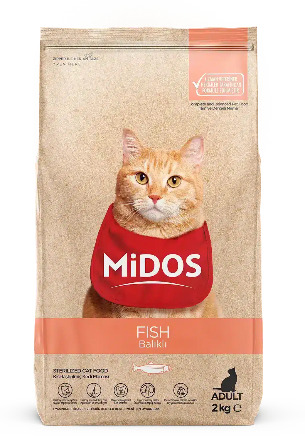 MİDOS Sterilized Adult Cat-Fish&Rice 2kg